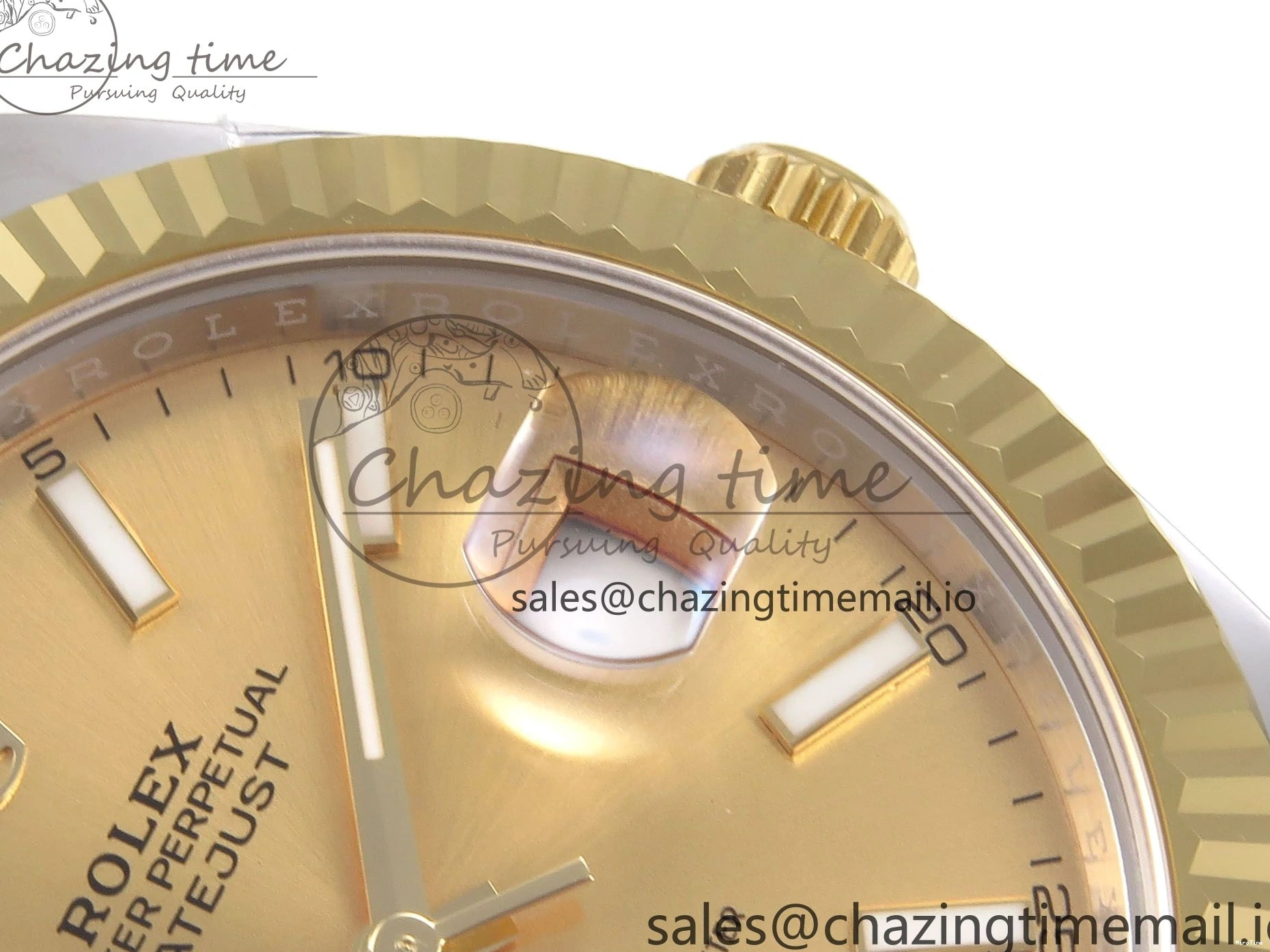 MiroTime 0127 Vibrant DateJust 41 126333 EWEF Best Edition YG Stick Dial on SS YG Jubilee Bracelet A 990